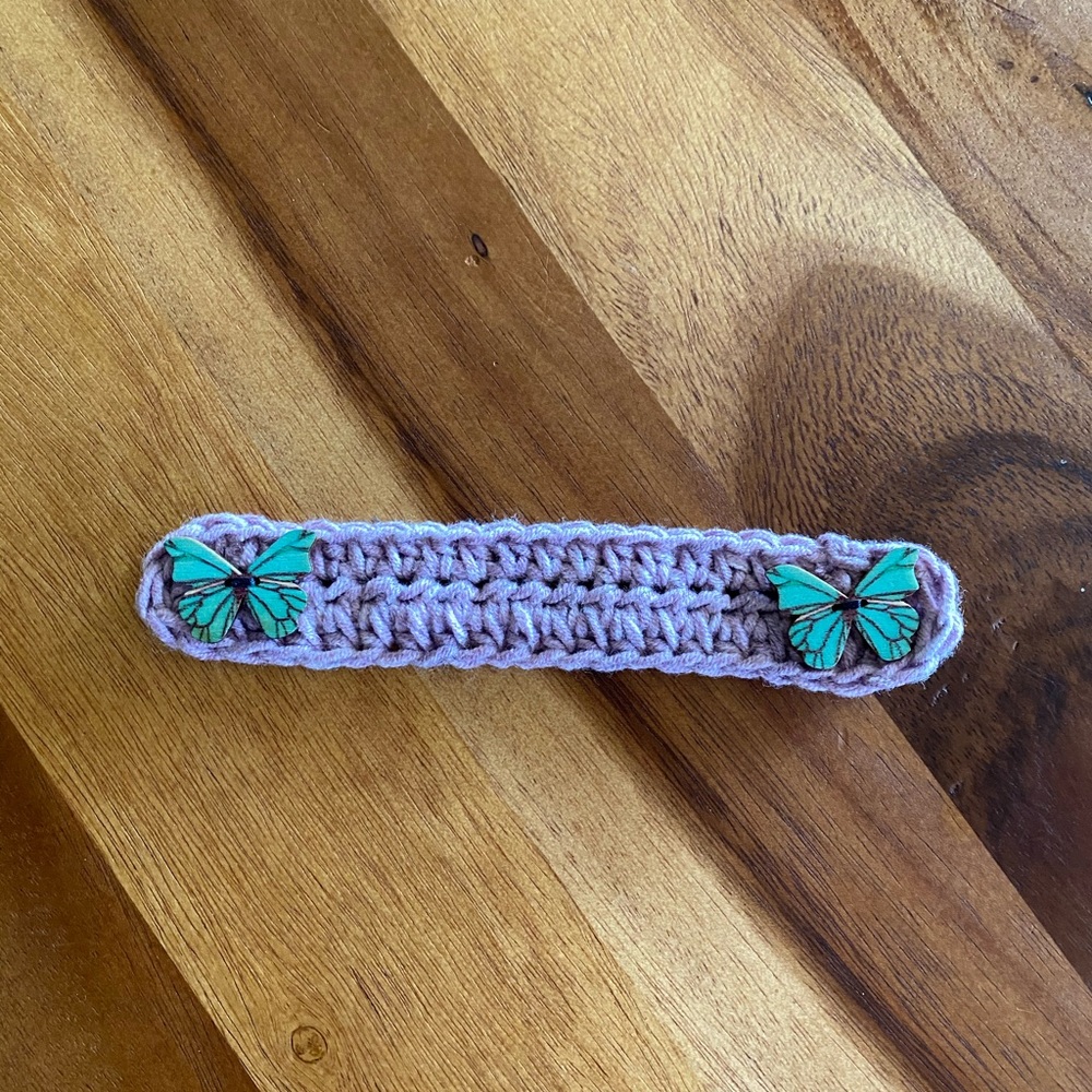 Crochet Ear Saver Extender Purple Cotton